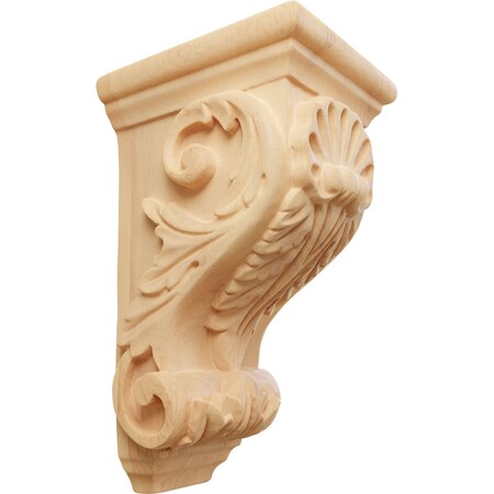 Ekena Millwork 3 1/2"W x 4"D x 7"H Small Shell Corbel, Red Oak CORW03X04X07SHRO